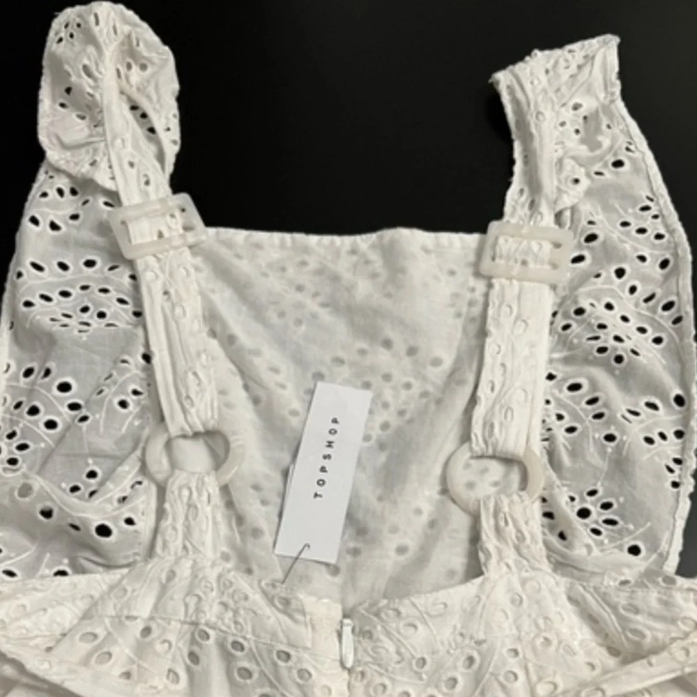 TOPSHOP EYELET RUFFLE JUMPSUIT - Picture 12 of 16